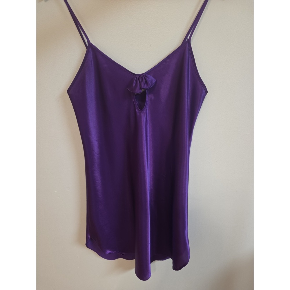VTG 90's Satin Nightgown Chemise Lingerie Slip Dress Size Medium Purple